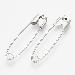 Honeyhandy Iron Safety Pins, Platinum, 53~54.5x11mm, Hole: 3.5mm, Pin: 0.95mm