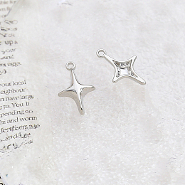 Honeyhandy Alloy Pendants, Platinum, Star, 19x12mm