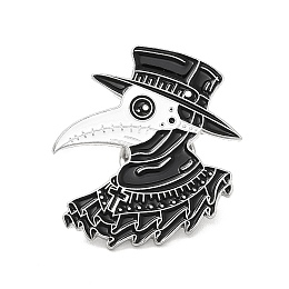 Honeyhandy Plague Doctor Enamel Pin, Platinum Alloy Brooch for Clothes Backpack, Black, 31x27.5x1.5mm