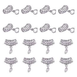 ARRICRAFT About 20 Pieces Brass Leaf Pinch Clip Bail Clasp Dangle Charm Bead Pendant Connector Findings 20x14.5mm for Jewelry Making Platinum