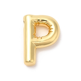 Honeyhandy Eco-Friendly Rack Plating Brass Pendants, Long-Lasting Plated, Lead Free & Cadmium Free, Real 18K Gold Plated, Letter Charm, Letter P, 21~23x13~26x4.5~5.5mm, Hole: 2.5~3.5x1.5~2mm