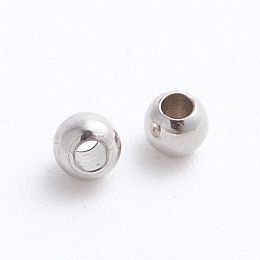 Honeyhandy Brass Spacer Beads, Round, Platinum, 3x2.5mm, Hole: 1.5mm