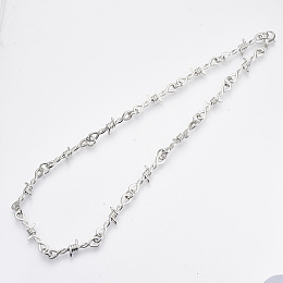 Honeyhandy Alloy Barb Wire Necklaces, with Lobster Claw Clasp, Platinum, 18.8 inch(48cm)