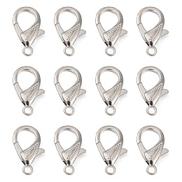 Honeyhandy Zinc Alloy Lobster Claw Clasps, Platinum, 30x17x6mm, Hole: 3mm