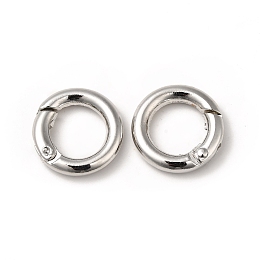 Honeyhandy Alloy Spring Gate Rings, O Rings, Platinum, 6 Gauge, 20x4mm, Inner Diameter: 12mm