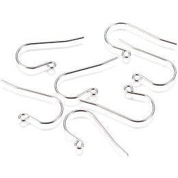 UNICRAFTALE 200pcs Stainless Steel Earring Hooks 0.9mm Pin Ear Wire Findings with Loop Earrings Hooks for Women Earrings Jewelry Making 27.5x13x0.8mm, Hole 1.8mm