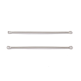 Honeyhandy 304 Stainless Steel Connector Charms, Bar Shape, Stainless Steel Color, 40x2x1mm, Hole: 1mm