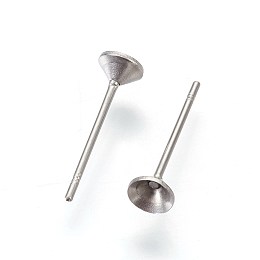 Honeyhandy 304 Stainless Steel Post Stud Earring Settings, for Pointed Back Xilion Rivoli Rhinestone, Stainless Steel Color, Fit For: 3mm Rhinestone, 13.5x4mm, Pin: 0.6mm