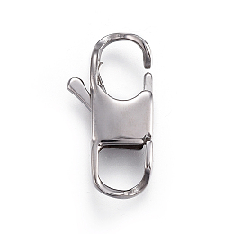 Honeyhandy 304 Stainless Steel Lobster Claw Clasps, Stainless Steel Color, 23x12x5mm, Hole: 6mm