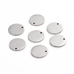 Honeyhandy 304 Stainless Steel Charms, Polished, Stamping Blank Tag, Laser Cut, Flat Round, Stainless Steel Color, 12x1mm, Hole: 1.2mm