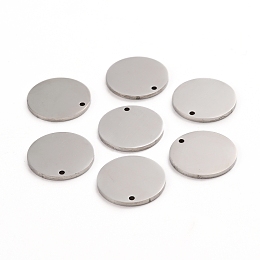 Honeyhandy 304 Stainless Steel Charms, Polished, Stamping Blank Tag, Laser Cut, Flat Round, Stainless Steel Color, 15x1mm, Hole: 1.2mm