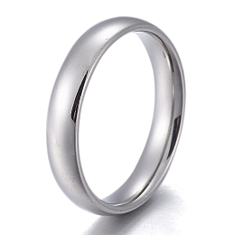 Honeyhandy 304 Stainless Steel Flat Plain Band Rings, Stainless Steel Color, Size 5~12, Inner Diameter: 15~22mm, 4mm