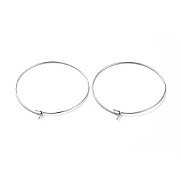 Honeyhandy 316 Surgical Stainless Steel Hoop Earring Findings, Wine Glass Charms Findings, Stainless Steel Color, 35x0.7mm, 21 Gauge