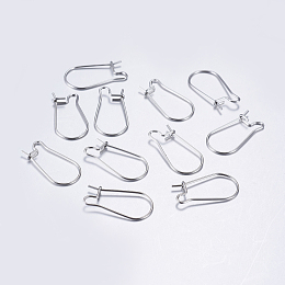 Honeyhandy 304 Stainless Steel Hoop Earrings, Stainless Steel Color, 20 Gauge, 20x9~12x2.5mm, Pin: 0.8mm