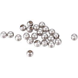 UNICRAFTALE About 200pcs 3mm 304 Stainless Steel Cord End Caps Round Memory Wire End Caps Half Hole Ball Beads for DIY Jewelry Making, Hole 2mm