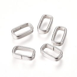 Honeyhandy 201 Stainless Steel Quick Link Connectors, Linking Rings, Closed but Unsoldered, Rectangle, Stainless Steel Color, 9x5x1.8mm, Inner Diameter: 7x3mm