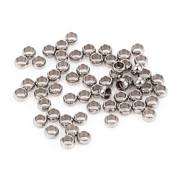 Honeyhandy 201 Stainless Steel Spacer Beads, Rondelle, Stainless Steel Color, 2x1mm, Hole: 1.2mm