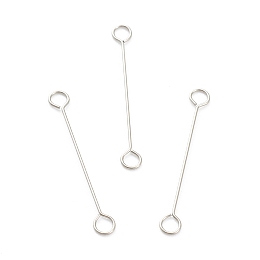 Honeyhandy 316 Surgical Stainless Steel Eye Pins, Double Sided Eye Pins, Stainless Steel Color, 20x2.5x0.4mm, Hole: 1.6mm