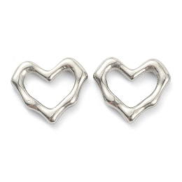 Honeyhandy 304 Stainless Steel Linking Rings, Heart, Stainless Steel Color, 13x15x2mm, Inner Diameter: 9x8mm