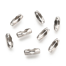 Honeyhandy 304 Stainless Steel Ball Chain Connectors, Stainless Steel Color, 9x3.5mm, Hole: 2mm, Fit for 2.4mm ball chain