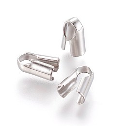 Honeyhandy 304 Stainless Steel Cord Ends, End Caps, Column, Stainless Steel Color, 8x3.5x5mm, Hole: 3x3mm
