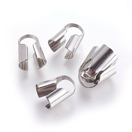 Honeyhandy 304 Stainless Steel Cord Ends, End Caps, Column, Stainless Steel Color, 13x7.5x11mm, Hole: 7x6mm
