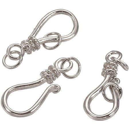 PH PandaHall About 20 pcs Raindrop S-Hook Jewelry Clasp Sterling Platinum Clasp Connectors for Jewelry Craft Making