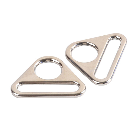 Honeyhandy Alloy Adjuster Triangle with Bar Swivel Clips, D Ring Buckles, Platinum, 24.5x32.5x2.2mm