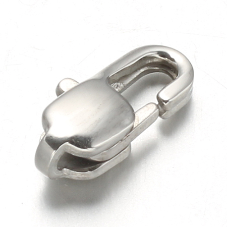 Honeyhandy 304 Stainless Steel Lobster Claw Clasps, Stainless Steel Color, 11x5.5x3.5mm, Hole: 1mm