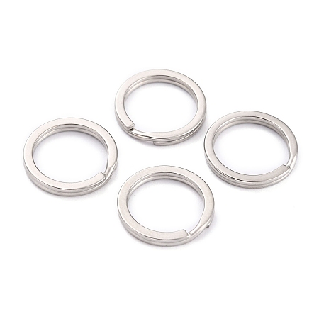 Honeyhandy 304 Stainless Steel Split Key Rings, Keychain Clasps Findings, Stainless Steel Color, 20x2mm, Inner Diameter: 15mm