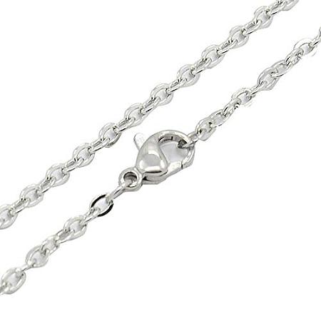 ARRICRAFT 10pcs 60cm Unisex 304 Stainless Steel Necklaces, Cable Chain Necklaces, with Lobster Claw Clasps, Stainless Steel Color