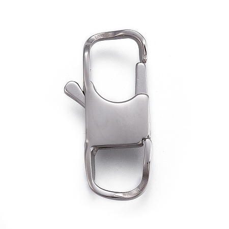 Honeyhandy 304 Stainless Steel Lobster Claw Clasps, Stainless Steel Color, 26x13x4mm, Hole: 7mm