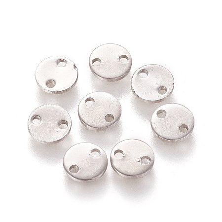Honeyhandy 304 Stainless Steel Links connectors, Flat Round, Stainless Steel Color, 6x0.8mm, Hole: 1mm