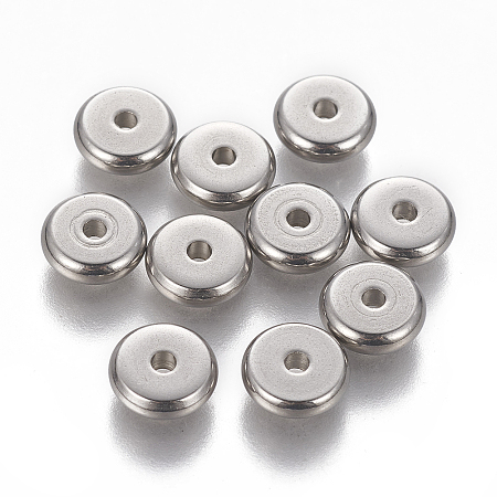 ARRICRAFT 304 Stainless Steel Spacer Beads, Rondelle, Stainless Steel Color, 8x2.5mm, Hole: 1.6mm