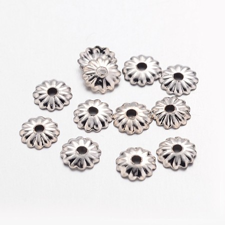 ARRICRAFT Platinum Iron Flower Bead Caps 5x1.5mm, Hole: 1mm, about 330pcs/10g