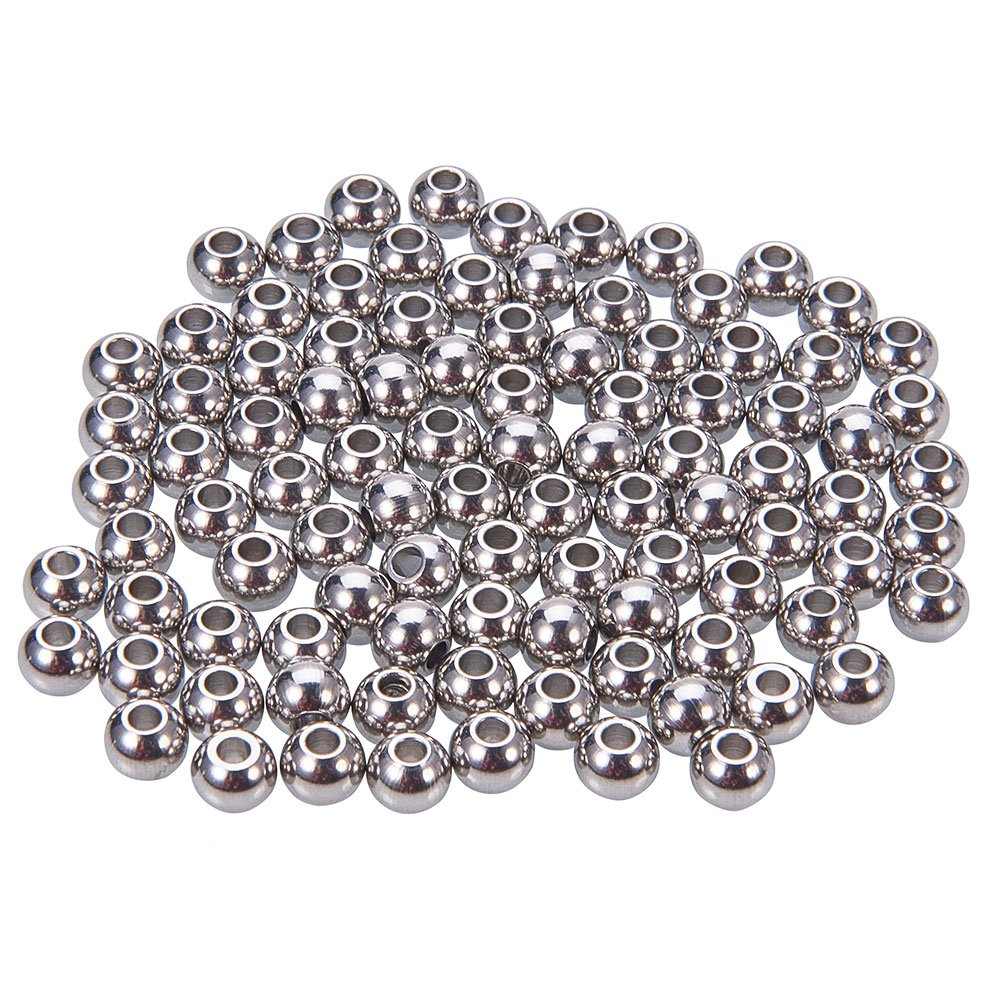 500pcs 201 Stainless Steel Metal Beads Smooth Loose Spacers Rondelle Craft 5x3mm 