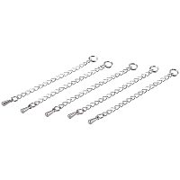 UNICRAFTALE About 10pcs 304 Stainless Steel End Chains Extender Chain Terminators with Drop Chain Tab for Necklace Bracelet Anklet Jewelry Making 70x3mm, Hole 4mm