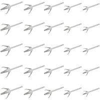 UNICRAFTALE About 100pcs 5 Sizes Metal Ear Studs Claw Ear Studs Stainless Steel Stud Earringfor DIY Earring Making Stainless Steel Color