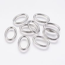 Honeyhandy CCB Plastic Linking Rings, Oval, Platinum, 26x18x3mm, Hole: 11x20mm