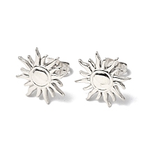 Honeyhandy 304 Stainless Steel Sun Stud Earrings for Women, Stainless Steel Color, 14.5mm, Pin: 0.7mm