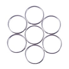 NBEADS 50PCS 304 Stainless Steel Round Edged Split Circular Ring Key Rings Key Chain Ring Clips for Home Car Keys Organization - 0.59'' 15mm Diameter