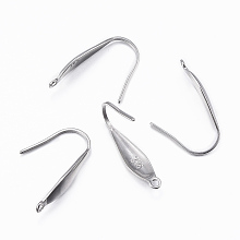 Honeyhandy 316 Surgical Stainless Steel Earring Hooks, with Vertical Loop, Carved with 316, Stainless Steel Color, 19.5x4.5x1mm, Hole: 1.2mm