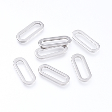 Honeyhandy 304 Stainless Steel Linking Rings, Oval, Stainless Steel Color, 16x6.5x1mm, Hole: 13x3mm