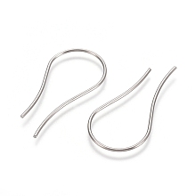 Honeyhandy 304 Stainless Steel Earring Hooks, Ear Wire, Stainless Steel Color, 30x0.8mm