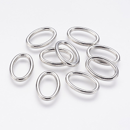 Honeyhandy CCB Plastic Linking Rings, Oval, Platinum, 26x18x3mm, Hole: 11x20mm