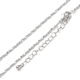 Honeyhandy Brass Link Chain Necklaces, Long-Lasting Plated, Real Platinum Plated, 16.54 inch(42cm)