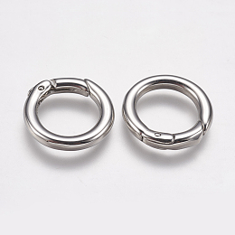 Honeyhandy 304 Stainless Steel Spring Gate Rings, O Rings, Ring, Stainless Steel Color, 7 Gauge, 18x3.5mm, Inner Diameter: 11mm