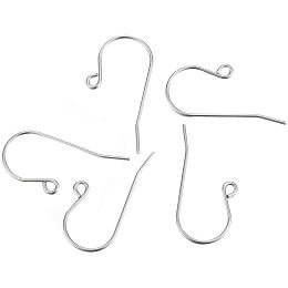 UNICRAFTALE 500pcs Titanium Steel Earring Hooks Metal Ear Wire with Coil for Jewelry Making 16x27x0.8mm, Hole 2mm