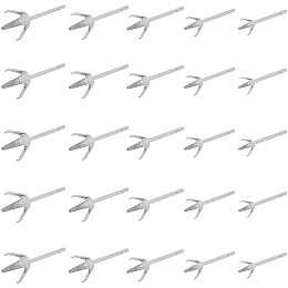 UNICRAFTALE About 100pcs 5 Sizes Metal Ear Studs Claw Ear Studs Stainless Steel Stud Earringfor DIY Earring Making Stainless Steel Color