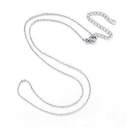 Honeyhandy 304 Stainless Steel Necklaces, Cable Chain Necklaces, Stainless Steel Color, 17.32 inch(44cm)